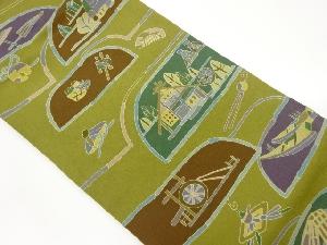 縮緬地金彩船に家模様名古屋帯